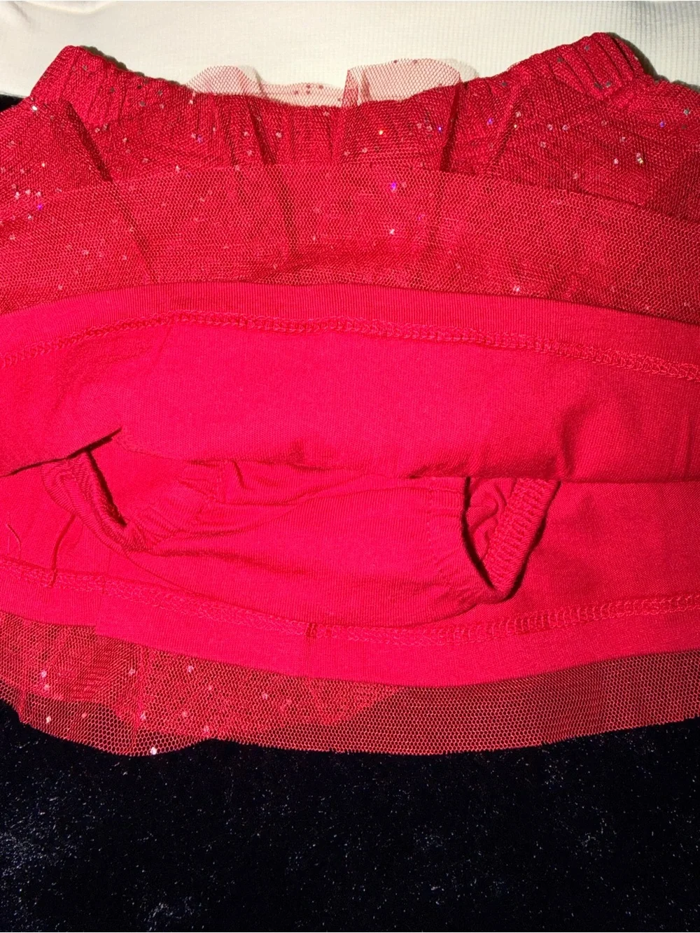 Carter's Cream Snowflake Sweatshirt with Red Sparkle Tulle Skirt